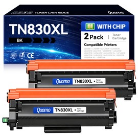 TN830XL TN830 Toner Cartridges Replacement for Brother TN-830XL TN 830 Compatible with Brother DCP-L2640DW MFC-L2820DW HL-L2400D HL-L2460DW HL-L2405W HL-L2465DW HL-L2480DW Printers Ink (2 Pack, Black)