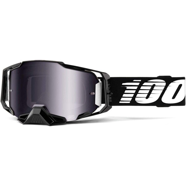 100% ARMEGA Premium Protective Goggle (Black - Silver Flash Mirror Lens)