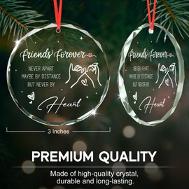 Friend Christmas Ornament 2024, Unique Christmas Ornament for Christmas Tree Decorations 2024, Crystal Friendship Gift for Friend, BFF, Soul Sister (Friends)