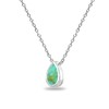 GemStar USA Sterling Silver Polished Simulated Turquoise Teardrop Minimalist Dainty