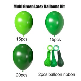 AIOZX Green Balloons Dark Green Balloon, 50pcs 12 Inch Green Dark Green Lime Latex Balloons for St. Patrick's Day, Baby Shower, Jungle Safari Birthday Party Decorations