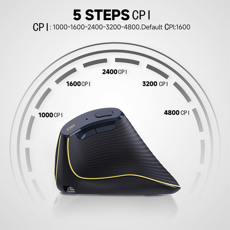 JOMAA Ergonomic Wireless Bluetooth Vertical Silent Mouse, Rechargeable with Backlight