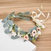 Small Flower Crown Headband Boho Bridal Flower Wreath Eucalyptus Green