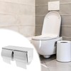 QWORK Double Roll Toilet Paper Holder Dispenser with Shelf Storage,