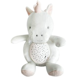 Doudou et Compagnie - DC3691 Plush Toy Night Light for Kids Mouse - Night Light with Music and Light - 3 Lights - Sound - 20cm - Grey