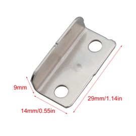 Guifeng 20PCS Silver Color Drawer Lock Strike Plate Lock Metal Tongue Stopper Right Angle Locking Plate Press Plate Beveled L-Shaped Cabinet Lock Stop Plate for Home Office Drawer Lock Iron Plate