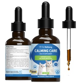 Pet Wellbeing Calming Care for Cats - Calm Support, Relaxed Nervous System, Emotional Balance, Adaptogens, Ashwagandha, Holy Basil - Veterinarian-Formulated Herbal Supplement 2 oz (59 ml)