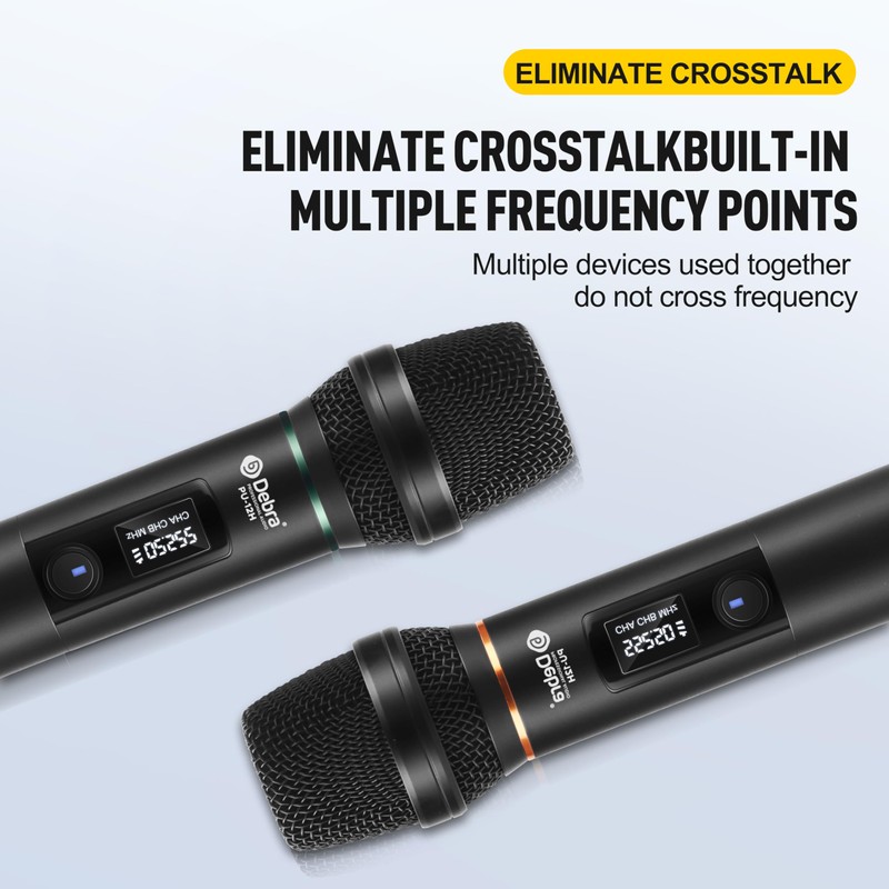 D Debra Wireless Microphone UHF Cordless Handheld Dynamic with Rechargeable