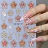 Cosblisvia 6 Sheets 5D Floral nail stickers For Beginners Brides