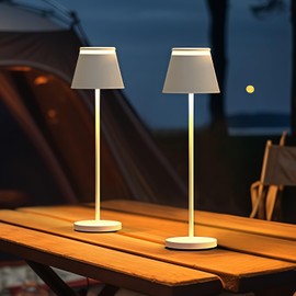 Cordless Table Lamp Set of 2 with Portable USB Rechargeable Dock, LED Wireless Touch Desk Lamps with Remote, 3 Color Stepless Dimmable, for Bedroom Night Lights Dining Outdoor Patio Restaurant