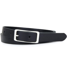 Frentree Leather Belt, Made in Germany, 2 cm Narrow Leather Belt, Women's Belt, Black, black