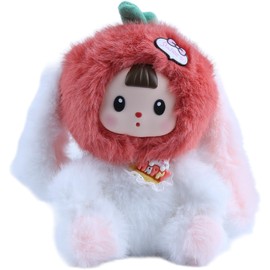 Kawaii Plush Doll, Stuffed Animals with Vinyl Face White Tomato Bunny Shaped for Girls Boys Women, 7.8 inches Vinyl Plush Pendant Cute Figurines Gifts for Collectibles Home Decor Birthday Christmas
