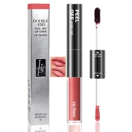 Vevivia Lip Stain - 2-In-1 Lip Liner Stain & Lip Gloss, Long Lasting Dual-Ended Peel Off Lip Stain and Lip Gloss, Waterproof, Smudge Proof, Easy To Use, Natural & Shine Finish, Nude Pink