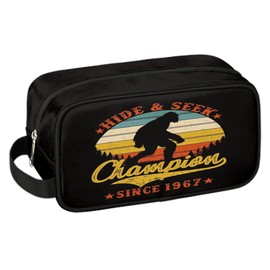 LLCXCSI Kids Travel Toiletry Bag for Boys, Bigfoot Waterproof Hanging Dopp Kit Hide and Seek Wash Bag with Large Capacity for Travel, Sports, Shower