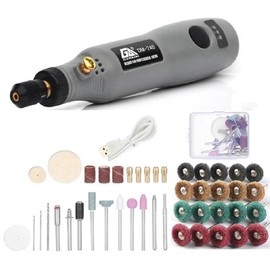 COOLPIPIT Mini Router, DIY Tool Set, Pen-Shaped, Router, Electric Grinder, USB Charging, High Speed Rotation, 3 Speeds, Hobby, Polishing, Removal, Light Work, Includes 20 Fiber Buffs