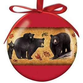 Cape Shore Black Bear Collage High Gloss Resin Hanging Ball Ornament