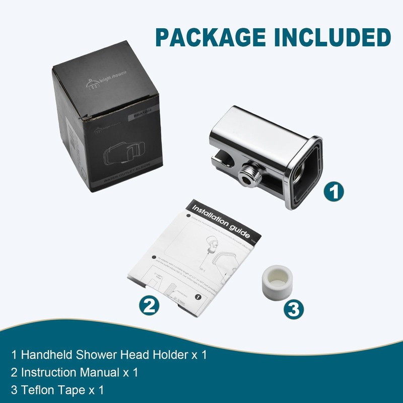 BRIGHT SHOWERS Wall Supply Elbow with Shower Head Bracket for