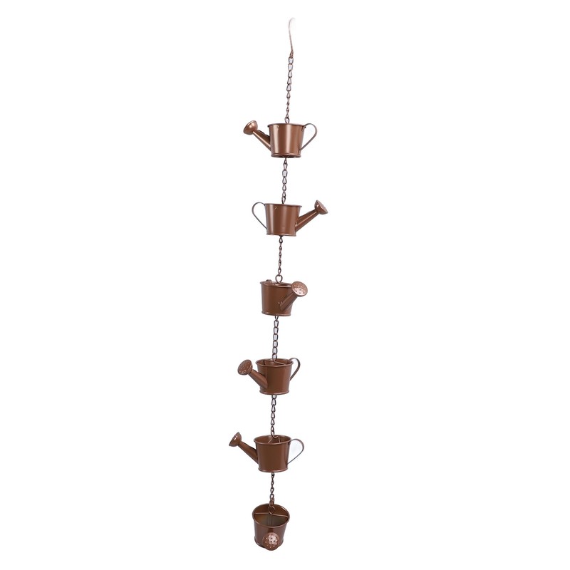 Rain Chain Watering Can Bucket Shaped Decorative 6 Cups Rainwater