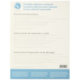 Silhouette America Silhouette Printable Adhesive Cardstock 8.5"X11" 8/Pkg-White, 8.5&quot X 11&quot