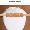 3pcs Wooden Embossed Rolling Pin, Practical Engraved Embossing Rolling Pin