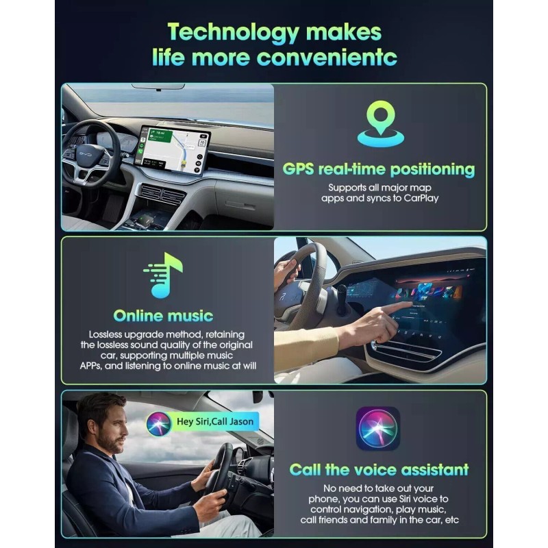 Lasertail Wireless CarPlay Adapter Dongle USB For Apple iOS Car