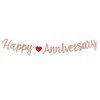 HongKai Rose Gold Heart Happy Anniversary Birthday Party Theme Banner