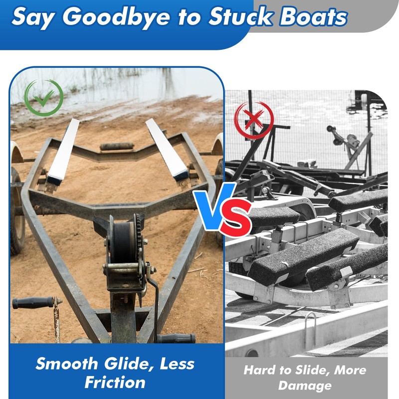 Nalwort 3" x 48" Boat Trailer Bunk Slides, Heavy Duty