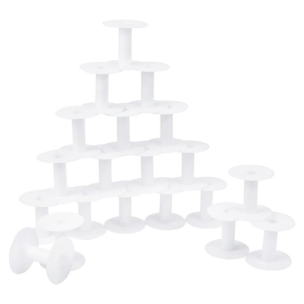 PH PandaHall 20 Packs Small Empty Spools White Plastic Spools