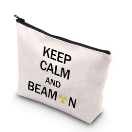 PLITI X-Ray Tech Gift Radiographer Makeup Bag Keep Calm and Beam On for Radiation Therapist Gifts Radiographer Inspirational Gift(Calm beamU)