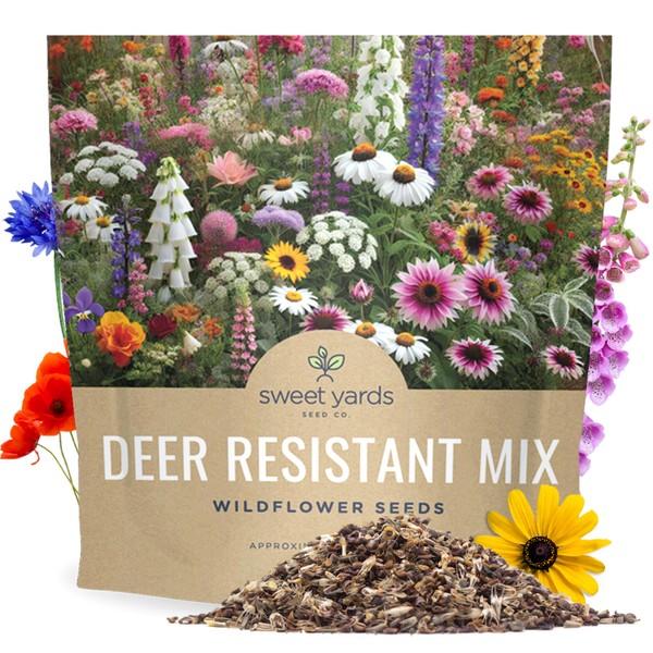 SWEET YARDS Deer Resistant Wildflower Seed Mixture - Bulk 1