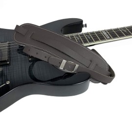 Perri's Leathers Ltd. - Correa básica de piel para guitarra eléctrica, acústica y baja, correa ajustable de 52 a 55 pulgadas, café clásico (BVM-241)
