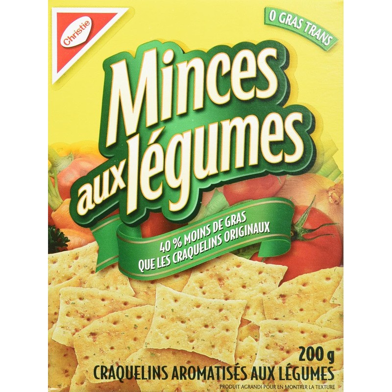 Christie Vegetable Thins, 40% Less Fat, Crackers, 200g/7oz., (3 Pack)
