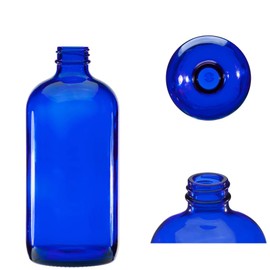Cobalt Bottle with Sprayer (16 oz 3-Pack) PET Plastic Boston Round Bottle with 28-410 Neck