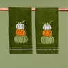 Serafina Home Autumn Fall Bath Fingertip Towels, Forest Olive Dark