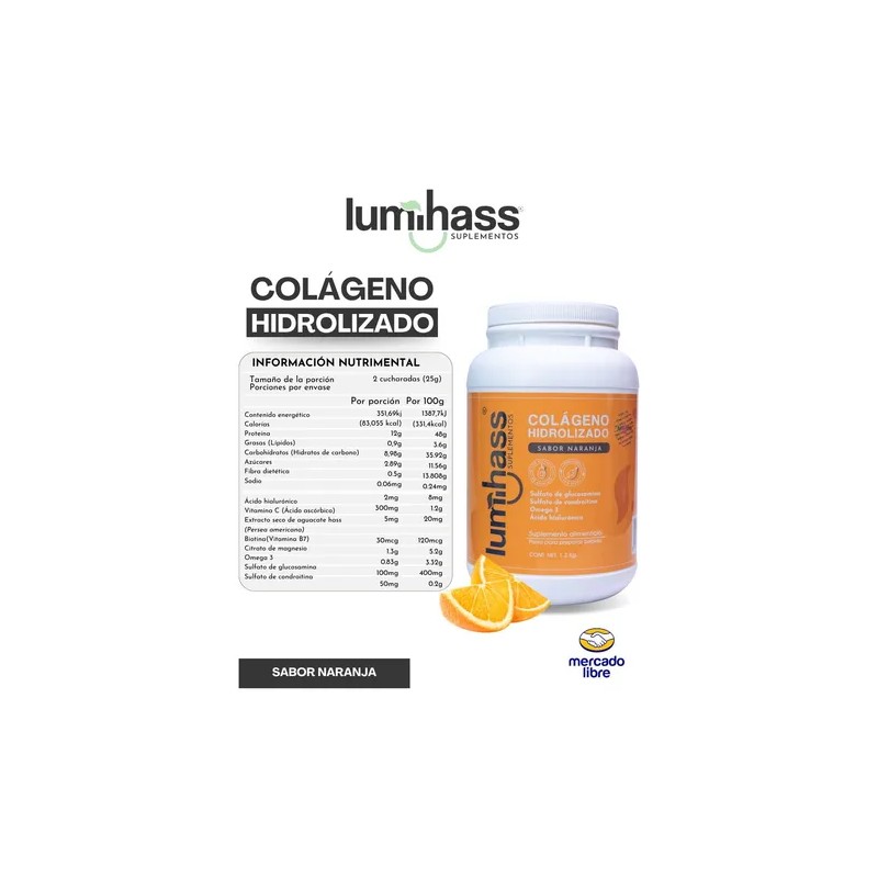 Colágeno Lumihass 3 Botes Sabor Fresa Y Naranja | Omega