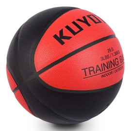 KUYOTQ 3lbs Weighted Heavy Basketball Training Equipment Size 7 29.5" Composite Leather Outdoor Men Women Youth Basketball Improving Ball Handling Dribbling Passing Skill(Deflated)