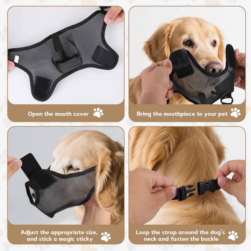 Soft Mesh Dog Muzzle for Extra Large Dogs, Breathable and