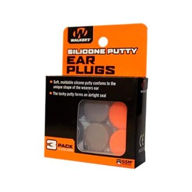 Walker's Silicone Putty - Soft Moldable Tacky Adaptable 20dB NRR Noise-Blocking Hearing Protection Shooting Hunting Work Earplugs, 3 Pairs, Storage Case Included - Orange/Flat Dark Earth