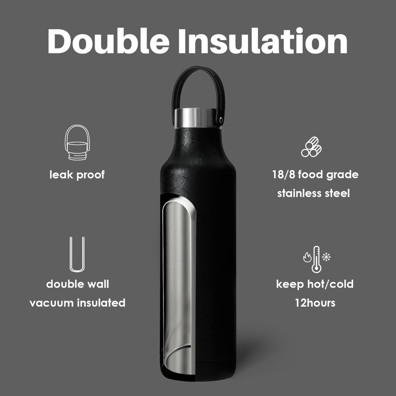 Bottle Bottle 600ml Insulated Water Bottle with Handle Hiking Drink