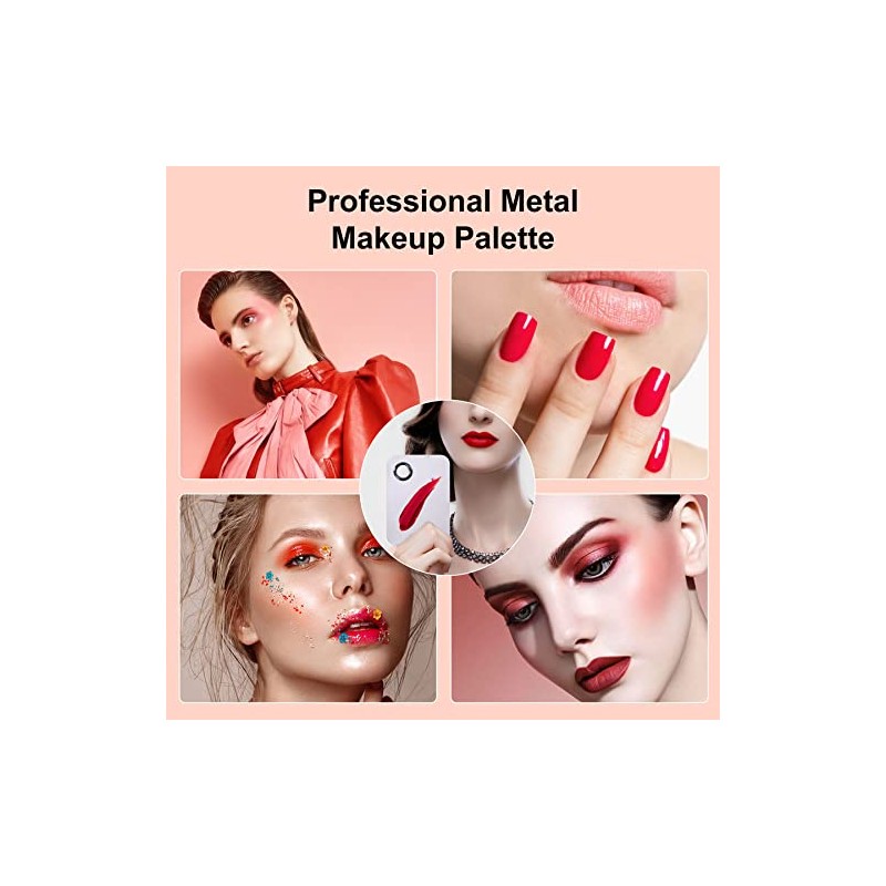 Makeup Palette, Makeup Mixing Palette, Stainless Steel Metal Foundation Palette
