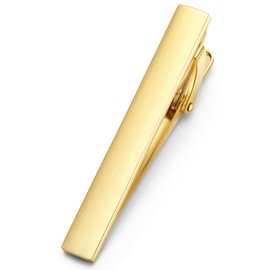 HONEY BEAR 1.97"/2.12"/2.36" Mens Tie clip Bar for Normal Size Tie Business Wedding Gift,5/5.4/6cm (Brushed Gold Horizontal 5cm)