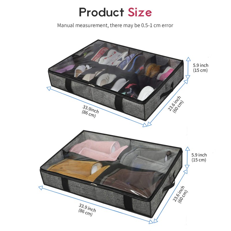 Onlyeasy Under Bed Shoes Storage Bag Organizer for Closet -