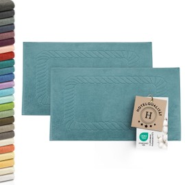 ZOLLNER Set of 2 bath mats, 100% cotton, approx. 50 x 70 cm, 740 g/m², 324.
