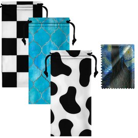 Aatacas Soft Eyeglass Pouch 3 Pack - Microfiber Screen Cleaning Bag Pouch for Glasses (3 PACK#NEW G)