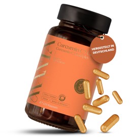 MANIA Curcumin C3 Komplex – 120 Curcumin Kapseln hochdosiert – Mit schwarzem Pfeffer für hohe Bioverfügbarkeit – Vegane Curcumin Kapseln 100% natürlich