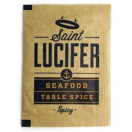 Saint Lucifer Spice Co Seafood Seasoning Table Spice, 50 individual packets, Made In The USA, Gluten Free, Sugar Free, Vegan, Vegetarian