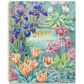 Monthly Planner 2025 - JAN 2025 - DEC 2025, 2025 Planner for Daily Organizing, 9" * 11", Academic Planner, 12 Monthly Calendar with Contacts, Passwords, Back Pocket, Tabs, Floral Design