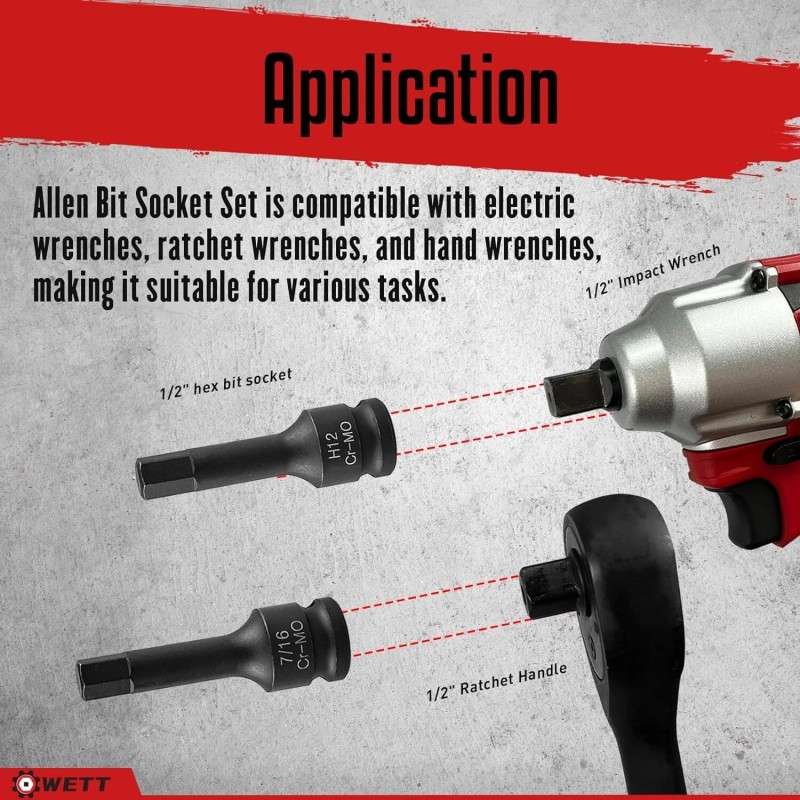 MIXPOWER 1/2 Drive Master Impact Hex Bit Set 20 Piece