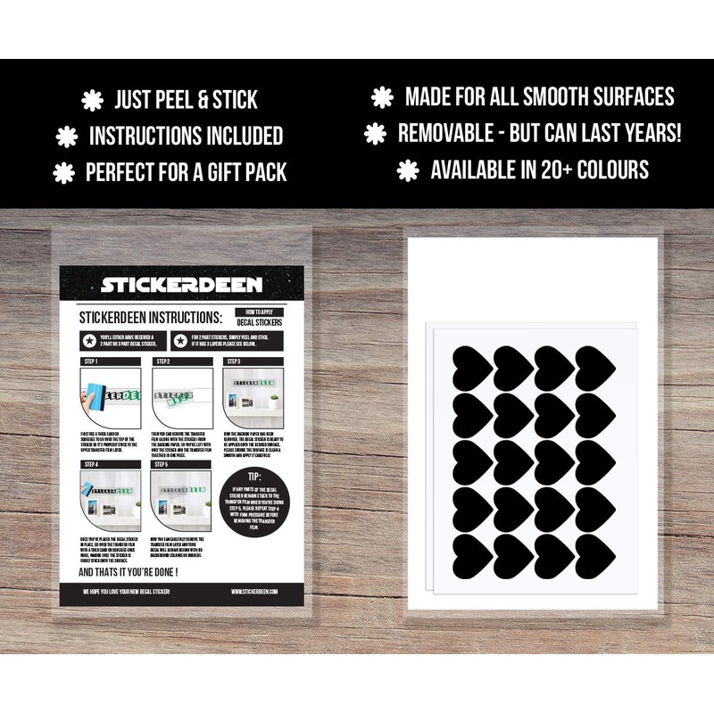 StickerDeen | Heart Shape Decoration Removable Wall Art Vinyl Decal