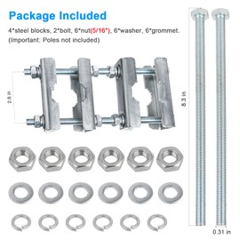 Antenna Mast Clamp Mast to Mast Bracket Kit with V Jaw Blocks for 1"-1.8" OD Poles, Heavy Duty Antenna Pole to Pole Mounting Hardware
